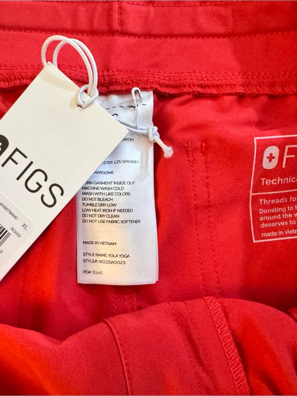 Figs Women’s Red Cargo Pants with Drawstring Waist